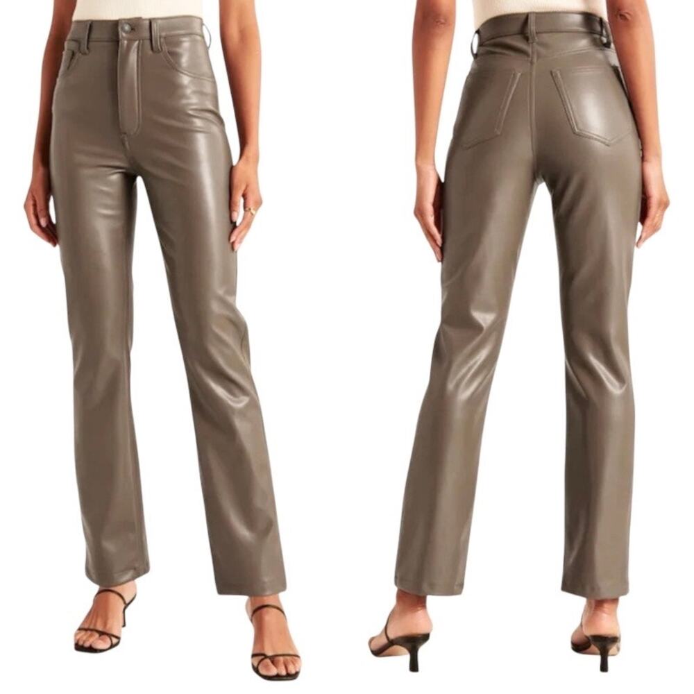 Abercrombie & Fitch Vegan Leather Curve Love '90s Straight Pant High Rise 28/6